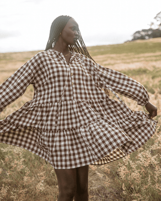 Avalon Smock Dress | Brown Gingham