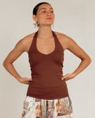 Butter Halter in Chocolate - Maternity & Postpartum Friendly Basics - The Lullaby Club