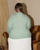 Courtney Cardi in Green - Breastfeeding Access Winter Cardigan - The Lullaby Club