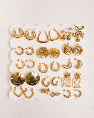 Cowrie Hoop Earrings | Gold