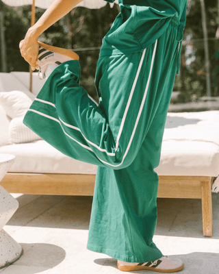 Essentials Pants | Emerald & White