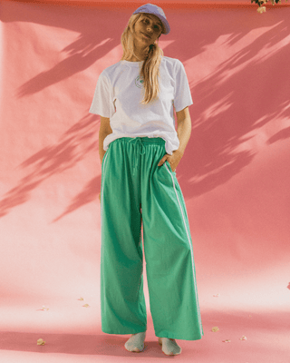 Essentials Pants | Green & White