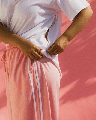 Essentials Pants | Pink & White