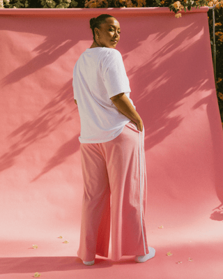 Essentials Pants | Pink & White