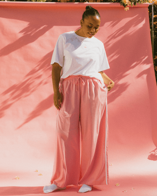 Essentials Pants | Pink & White