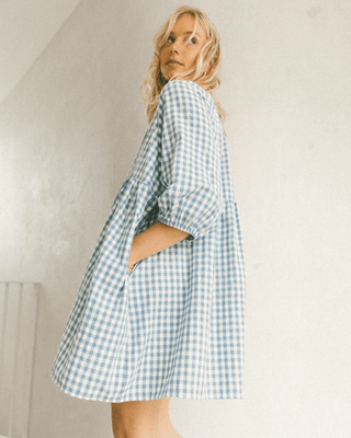 Florence Mini Dress | Blue Gingham