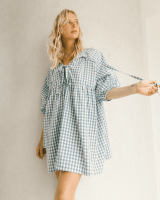 Florence Mini Dress | Blue Gingham