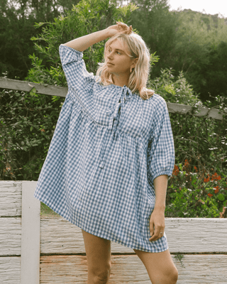 Florence Mini Dress | Blue Gingham