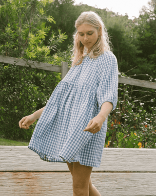 Florence Mini Dress | Blue Gingham