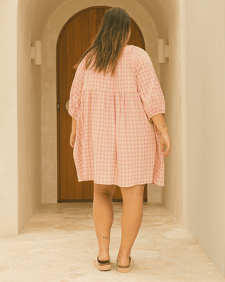 Florence Mini Dress | Pink/Yellow Gingham