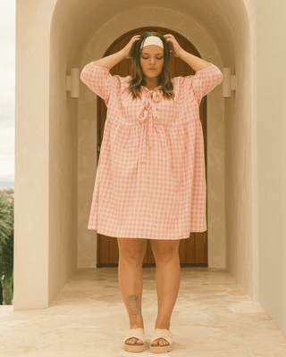 Florence Mini Dress | Pink/Yellow Gingham