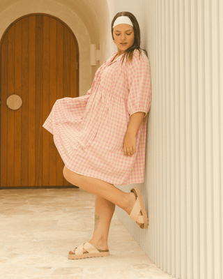 Florence Mini Dress | Pink/Yellow Gingham