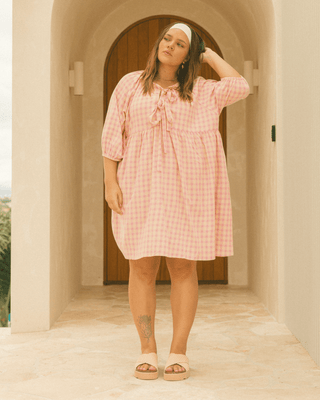 Florence Mini Dress | Pink/Yellow Gingham