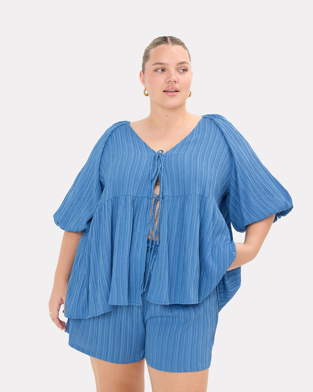 Frankie Top in Dark Blue Crepe - Pregnancy & Postpartum Friendly - The Lullaby Club
