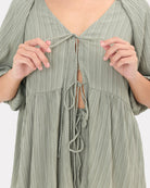 Frankie Top in Green Crepe - Breastfeeding Ties - The Lullaby Club