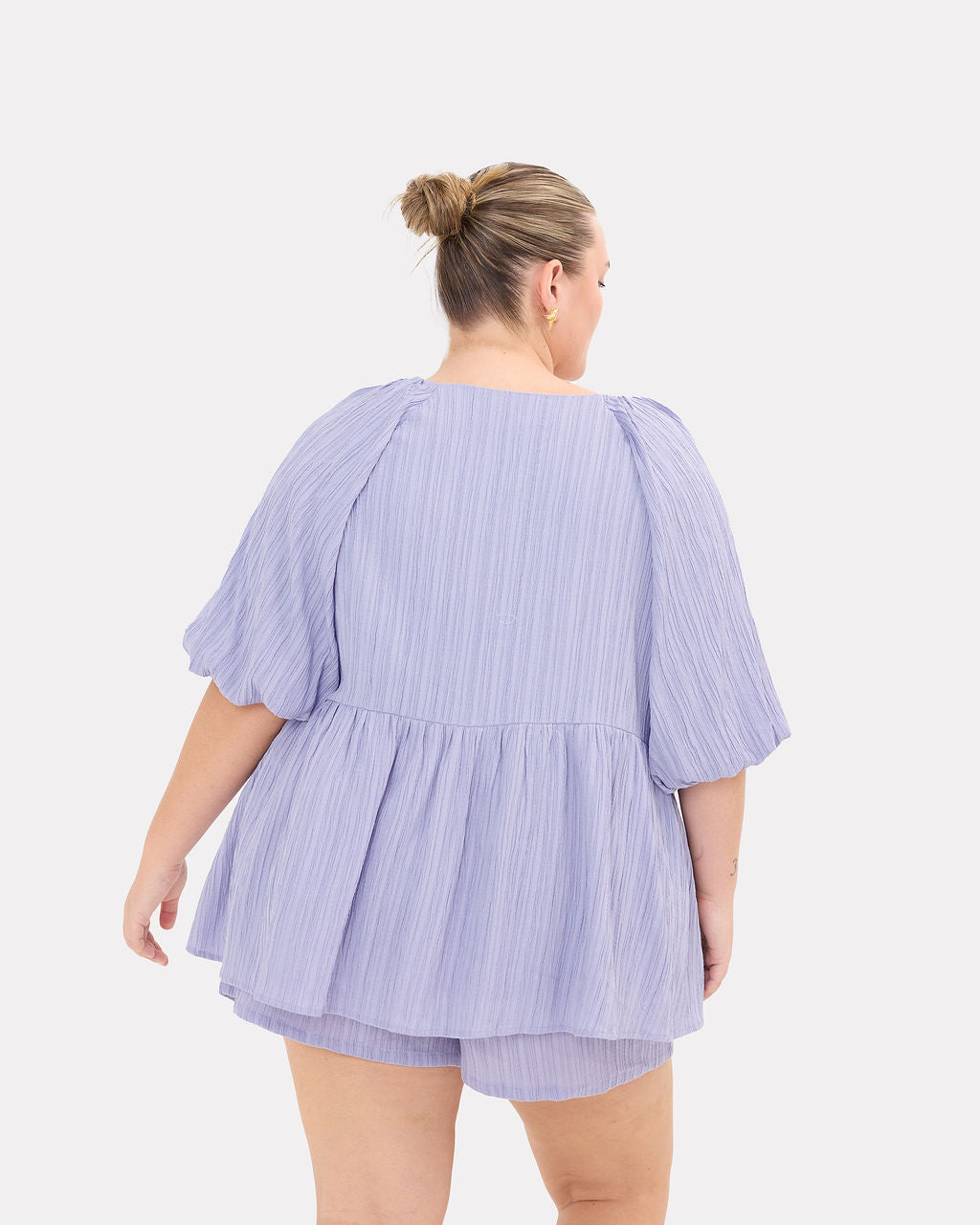 Frankie Top in Purple Crepe - Inclusive Size Range AU6-26 - The Lullaby Club