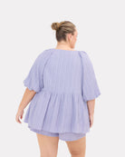 Frankie Top in Purple Crepe - Inclusive Size Range AU6-26 - The Lullaby Club