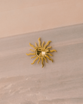 Golden Sunburst Brooch