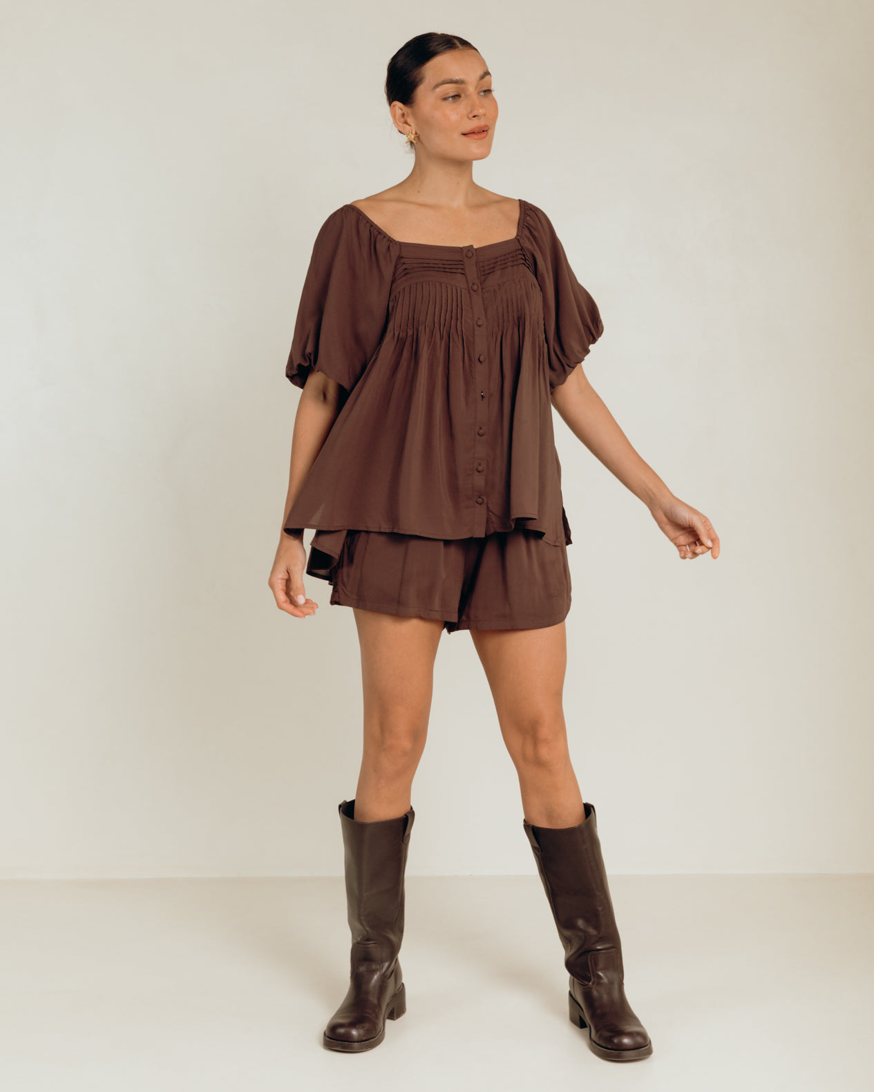 Harper Top in Chocolate | Breastfeeding Friendly Women's Top AU