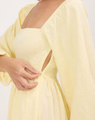 Izzy Maxi Dress in Yellow | Discrete Breastfeeding Zipper | The Lullaby Club