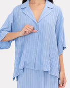 Lacey Skirt in Sky Crepe - Button Down Front - The Lullaby Club