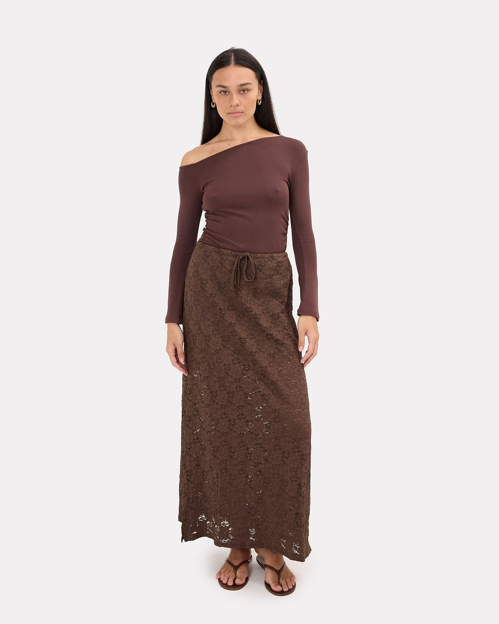 Lacey Skirt in Chocolate Lace | Size Inclusive AU 6-26 | The Lullaby Club