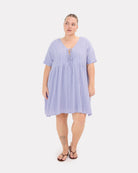 Lainey Mini Dress in Purple Crepe - Maternity & Postpartum Friendly Dress - The Lullaby Club