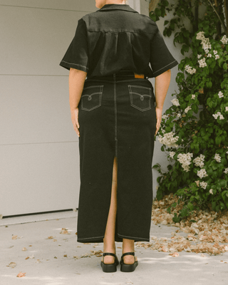 Lola Denim Maxi Skirt | Black Denim