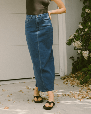 Lola Denim Maxi Skirt | Blue Denim