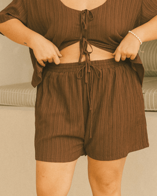 Matilda Shorts | Brown Crepe