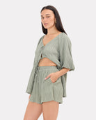 Matilda Shorts in Green Crepe - Size Inclusive Range - The Lullaby Club