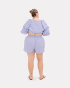Matilda Shorts in Purple Crepe - Extended Size Range AU 6-26 - The Lullaby Club