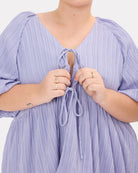 Matilda Shorts in Purple Crepe - Modesty Clip & Front Tie Detail - The Lullaby Club