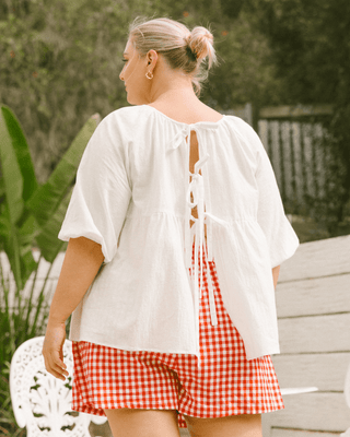 Matilda Maternity & Everyday Shorts - Red Gingham | Plus-Size & Postpartum Friendly Lounge Shorts