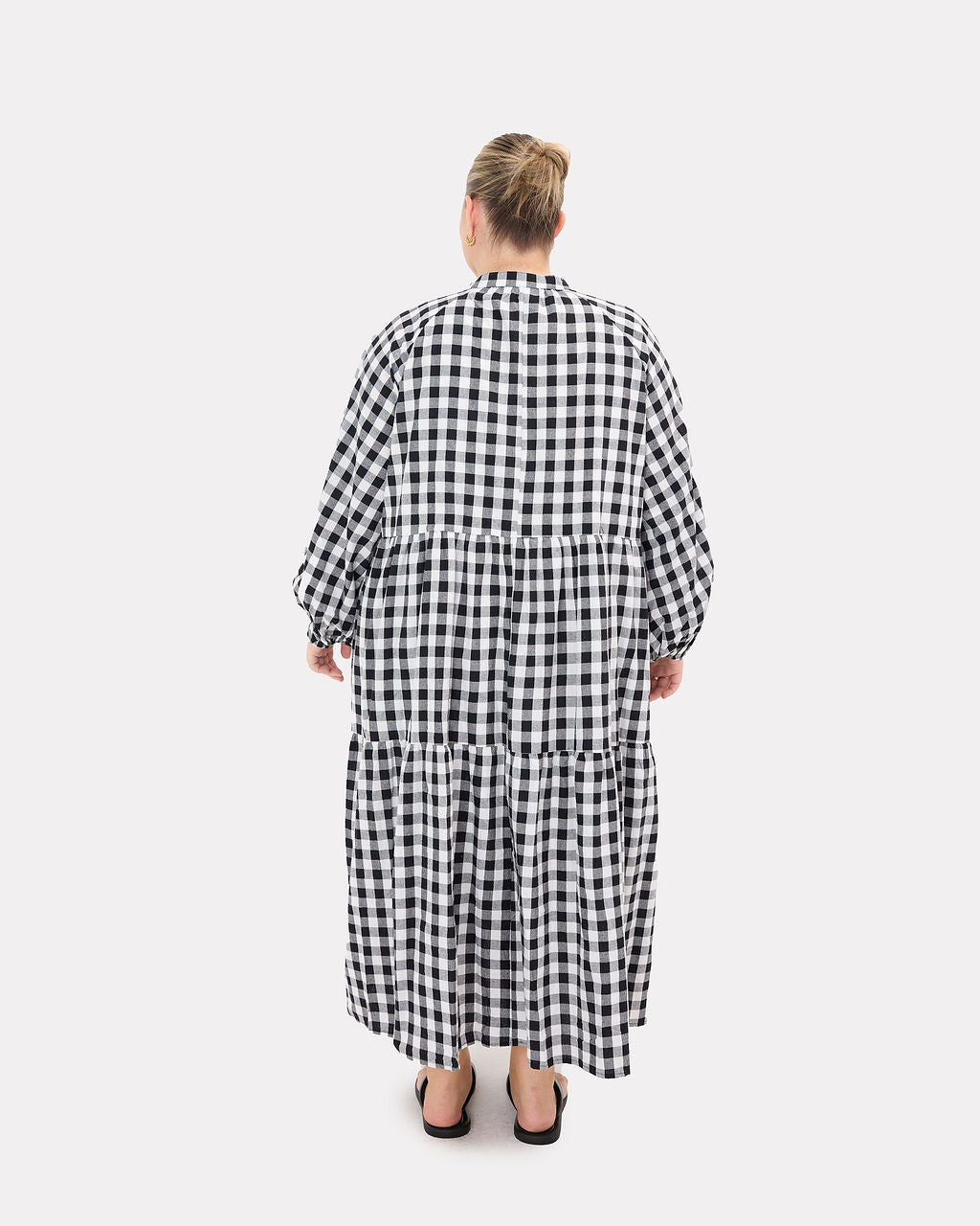 Maxi Avalon Smock in Black Gingham - Maternity & Breastfeeding Friendly - The Lullaby Club