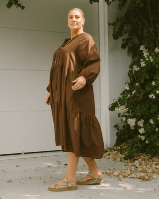 Maxi Avalon Smock Dress | Brown