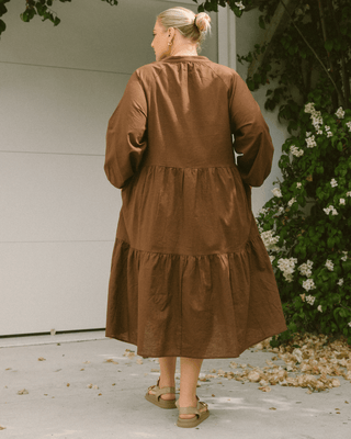 Maxi Avalon Smock Dress | Brown