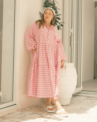 Maxi Avalon Smock Dress | Gingham Hearts