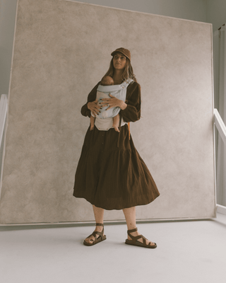 Maxi Ruby Smock Dress | Brown Crepe