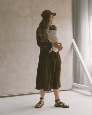 Maxi Ruby Smock Dress | Brown Crepe