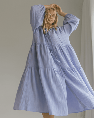 Maxi Ruby Smock Dress | Purple Crepe