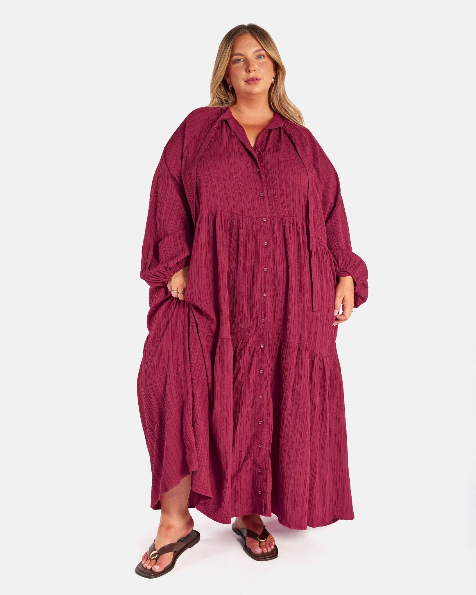 Maxi Ruby Smock Dress Black Crepe | TLC x Chekoh Collaboration