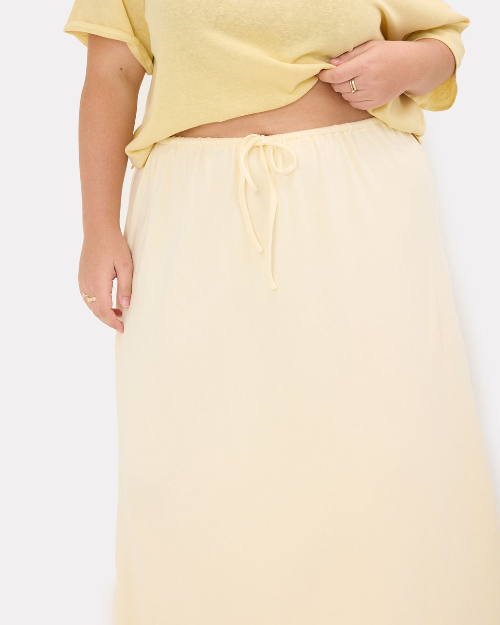 Mia A-Line Skirt — Lemon | Maternity & Postpartum Maxi Skirt