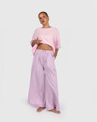 Ocean Pants in Lilac - Adjustable Elastic Waistband - The Lullaby Club