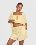 Ocean PJ Top in Lemon - Hidden Breastfeeding Access - The Lullaby Club