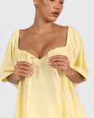 Ocean PJ Top in Lemon - Discrete Breastfeeding Access - The Lullaby Club