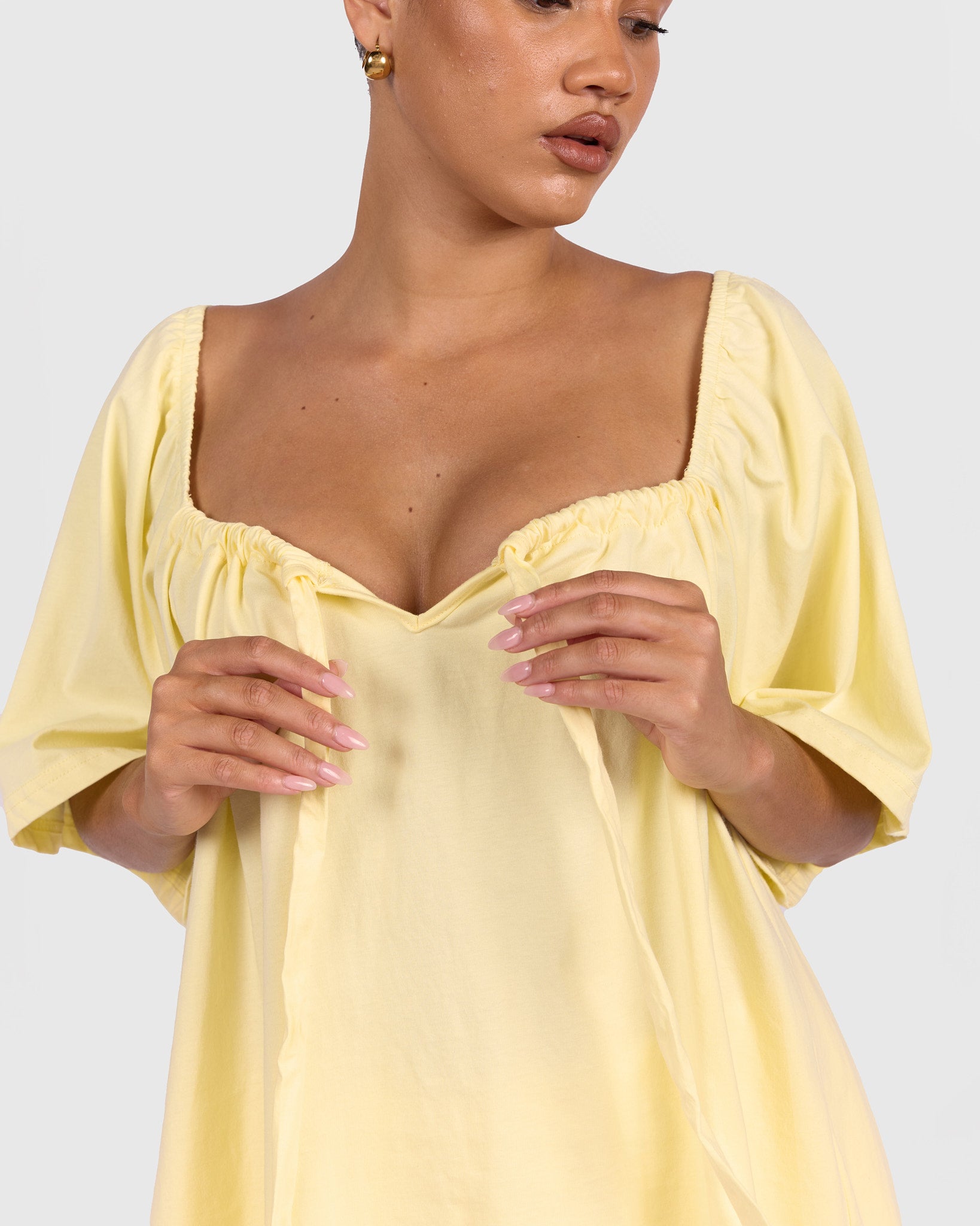 Ocean PJ Top in Lemon - Discrete Breastfeeding Access - The Lullaby Club