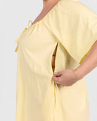 Ocean PJ Top in Lemon - Hidden Breastfeeding Zip - The Lullaby Club