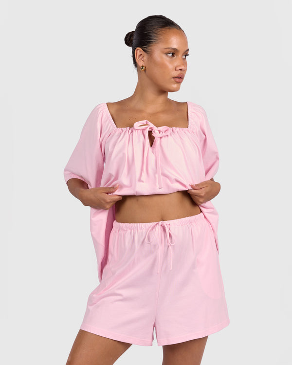 Ocean Shorts in Rosette - Elastic Waistband - The Lullaby Club