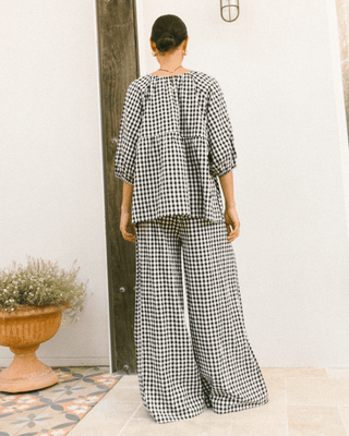 Posey Maternity & Postpartum Pants in Black Gingham – Plus-Size & Mid-Size Loungewear